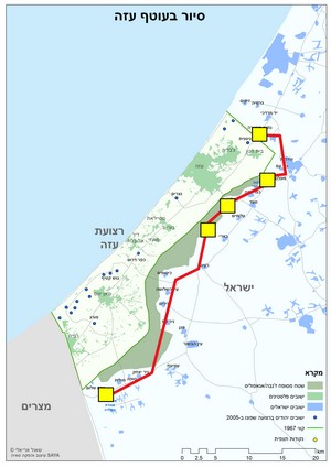 מפת סיור בעוטף עזה